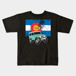 FJ40 with Colorado Flag Kids T-Shirt